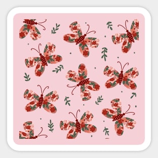 Butterfly florals pattern Sticker